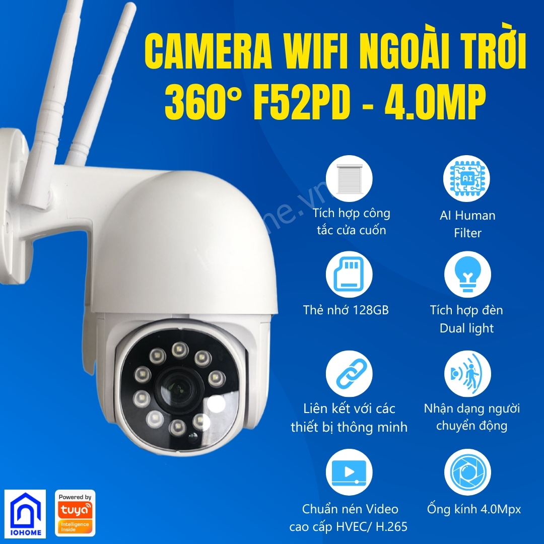 Camera ngoài trời 360° F52PD - 4.0MP WiFi