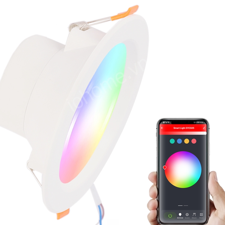 Đèn LED Bluetooth âm trần 16 triệu màu kích thước 2.5 inch