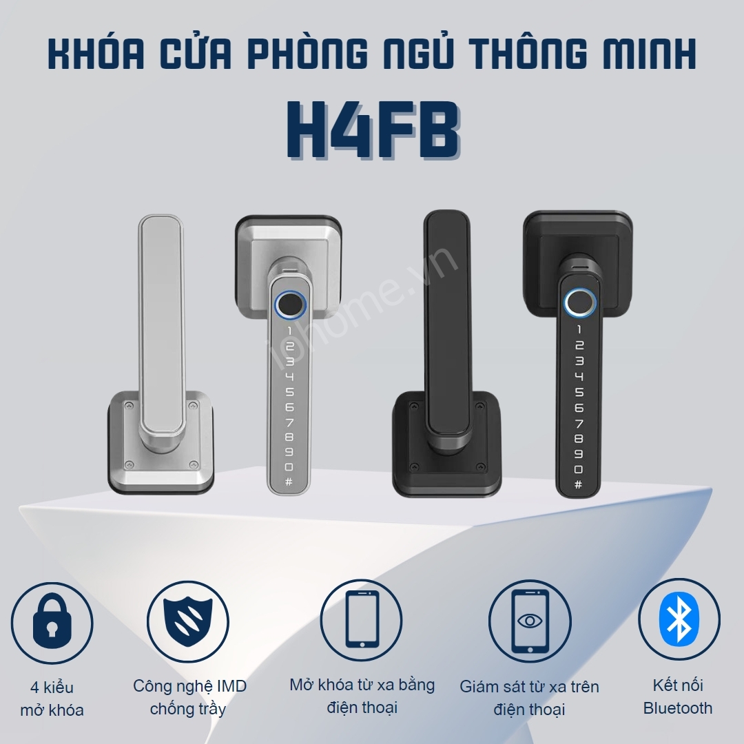 Khóa cửa vân tay thông minh Tuya H4FB kết nối Bluetooth