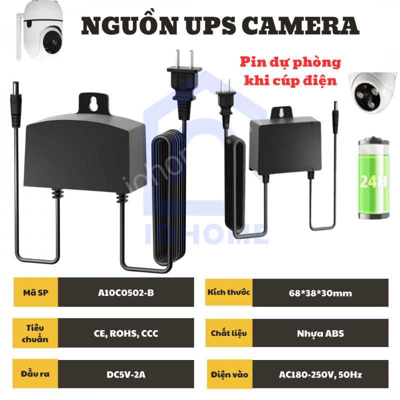 Bộ nguồn UPS camera 5V/2A - A10C0502-B